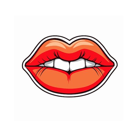 Premium Vector Orange Lips With Red Lips On A White Background