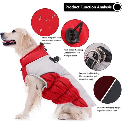 Extra Warm Dog Winter Coat Dog Jacket Reflective Dog Cold Weather Coats ...