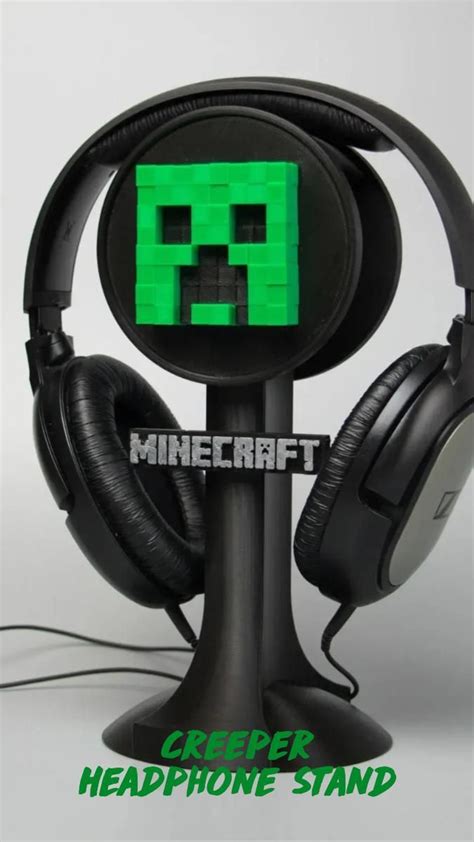 Creeper Headphone Stand 3D Printed Minecraft