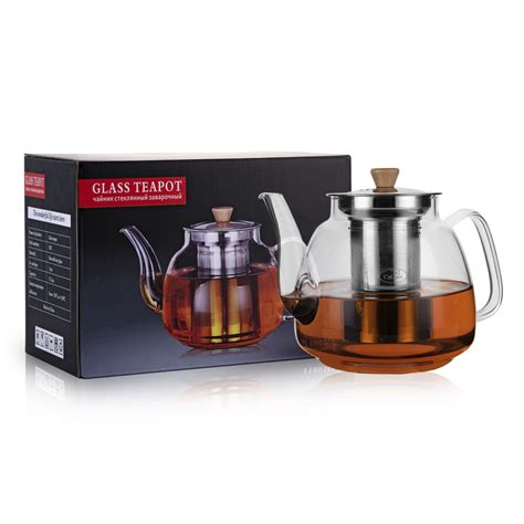 Cnglass 1100ml Glass Teapot With Infuserclear Glass Tea Kettle With