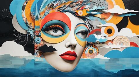Premium AI Image | Abstract Paper Collage Art