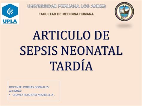 Sepsis Neonatal Tardía Mishelle Chavez uDocz