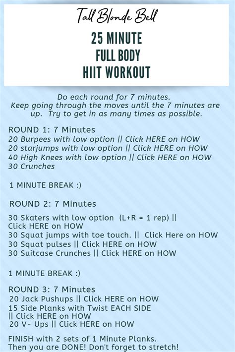 25 Minute Full Body HIIT Workout