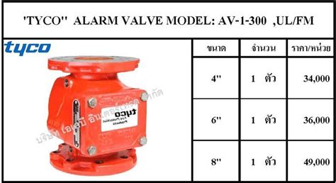 Tyco Alarm Valve Model Av Ul Fm Akbintertrade