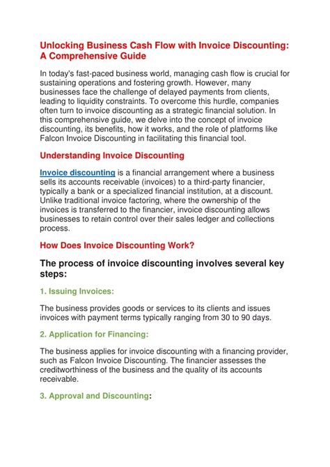 Ppt Falcon Invoice Discounting Say Goodbye To Cash Flow Challenges