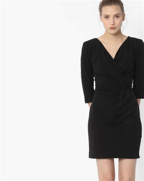 Buy Speckled Bodycon Dress With Surplice Neck Online At Best Prices In