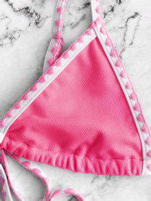 ZAFUL Textured Whip Stitch String Bikini Swimsuit In HOT PINK ZAFUL 2024