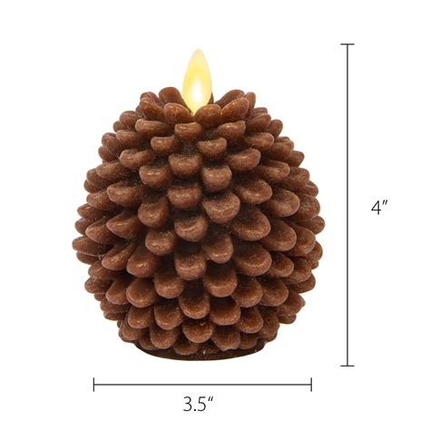 This Brown Flameless Luminara Pinecone Candle Is A Pinecone Shaped