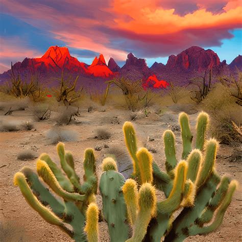 Kofa Mountains Arizona Cholla Cactus Creative Fabrica