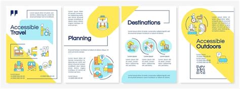 Premium Vector Accessible Travel Blue And Yellow Brochure Template