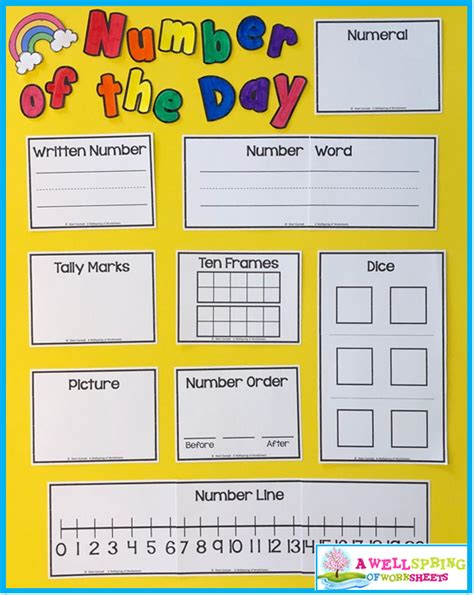 Number Of The Day 1st Grade Templates Worksheets And Chart