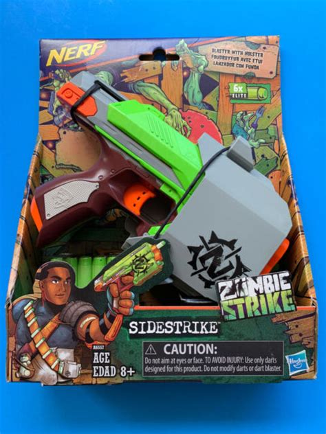 Nerf Zombie Strike Sidestrike Blaster With Holster And 6 Elite Darts