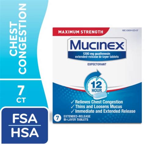 Mucinex Maximum Strength Expectorant Tablets 7 Ct Fred Meyer