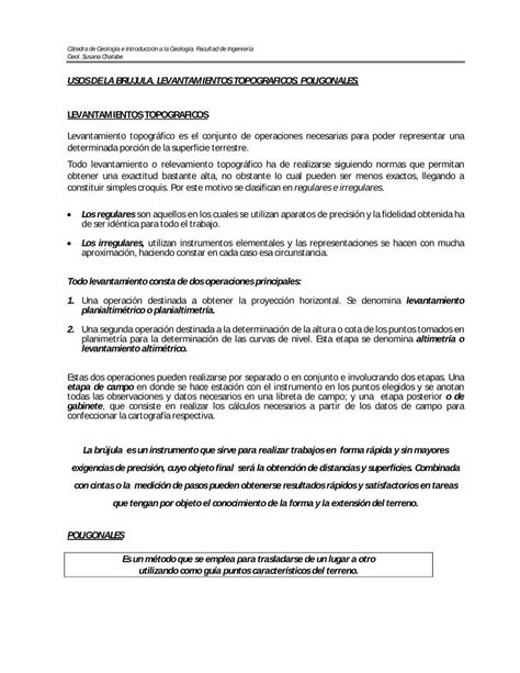 Pdf Usos De La Brujula Levantamientos Levantamiento Topogr Fico