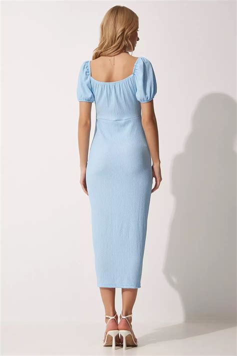 Buy Happiness Istanbul Pleated Wrap Knitted Summer Dress 2024 Online