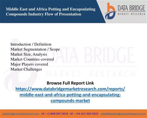 Ppt Middle East And Africa Potting And Encapsulating Market Scope