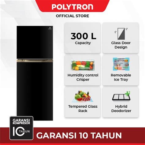 Jual Polytron Kulkas 2 Pintu PRM 430 430X Belleza Big Liter Inverter