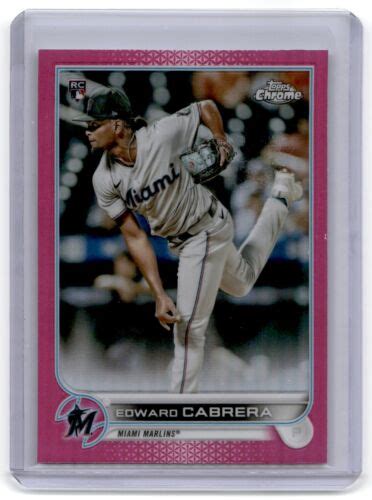 Topps Chrome Edward Cabrera Rookie Miami Marlins Pink