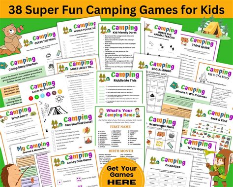 38 Printable Camping Games & Activities for Kids & Families | Happy Mom ...