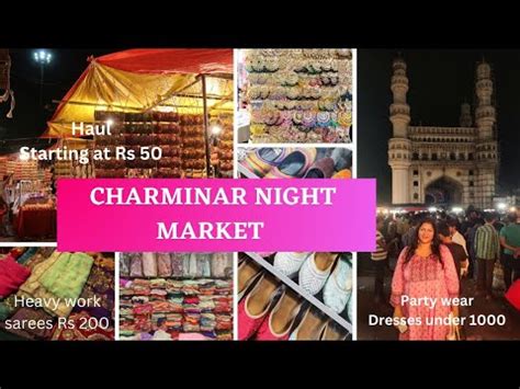 Charminar Ramzan Night Market Shopping Hyderabad Street Shopping