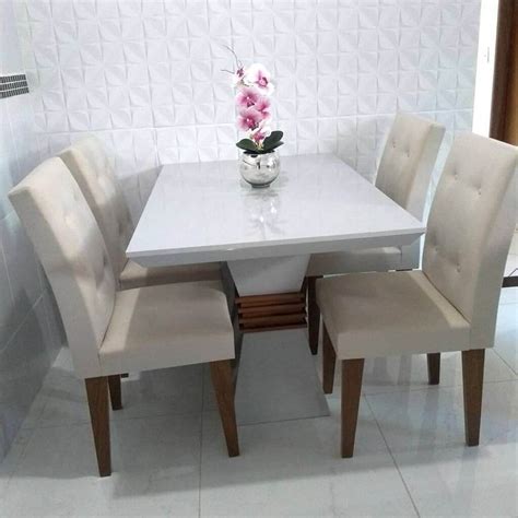 Conjunto Sala De Jantar Mesa E Cadeiras Santorini Espresso M Veis