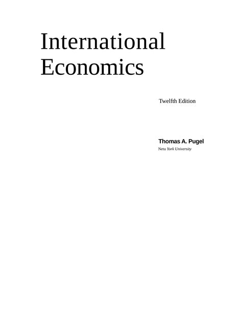 Test Bank International Economics 12th Edition Notes Nation