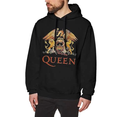 Queen Band Hoodie LOGO Hoodies Streetwear Cotton Pullover Hoodie Over Size Nice Long Red Warm ...