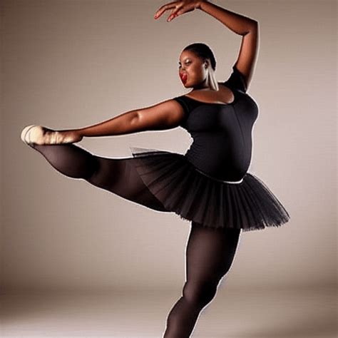 Beautiful Fat Black Woman Dancing Ballet · Creative Fabrica