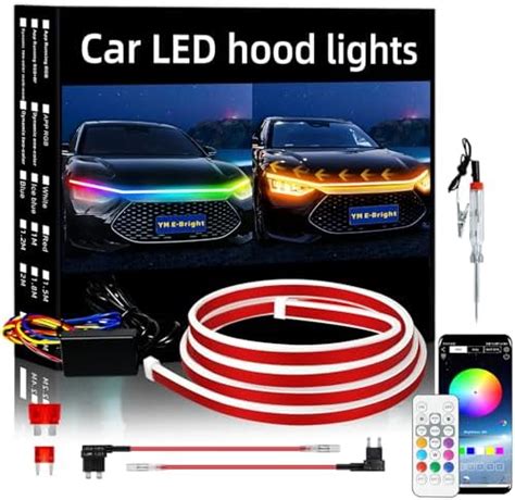 Amazon Ym E Bright Car Led Lights Exterior Rgb Hood Light Strip