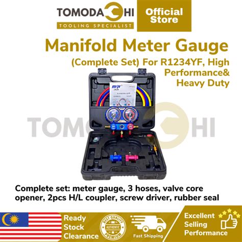 Tomodachi Car Aircond Manifold Meter Gauge Complete Set For R Yf