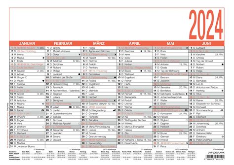 Namenstagekalender 2024 A4 29 7 X 21 Cm 6 Monate Auf 1 Seite