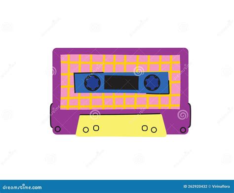 Retro Music Cassette Stereo Dj Tape Vintage 90s Cassettes Tapes And Audio Tape Stock Vector