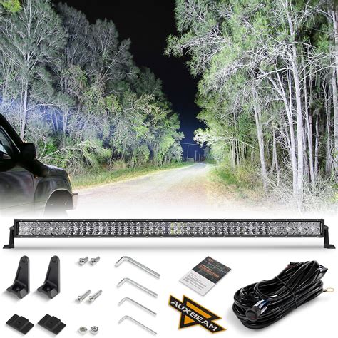 Amazon Auxbeam Led Straight Light Bar Inch W Amber White Fog