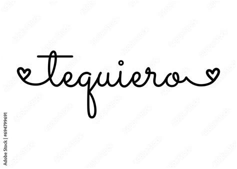 Logo Con Palabra En Texto Manuscrito Te Quiero En Espa Ol Con Raya De