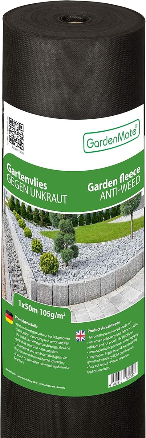 GardenMate 1m X 50m Roll Premium Non Woven Weed Control Fabric UV