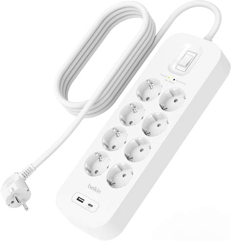 Belkin Multipresa Con Usb Montabile A Parete Con Prese Protette Cavo