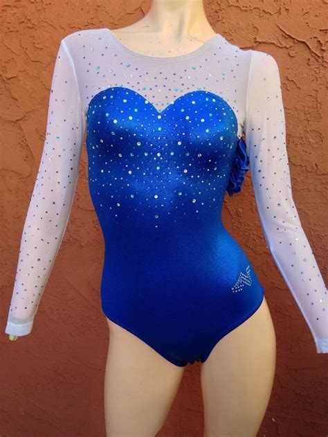 Nwot Alpha Factor Gymnastics Leotard Blue Metallic As