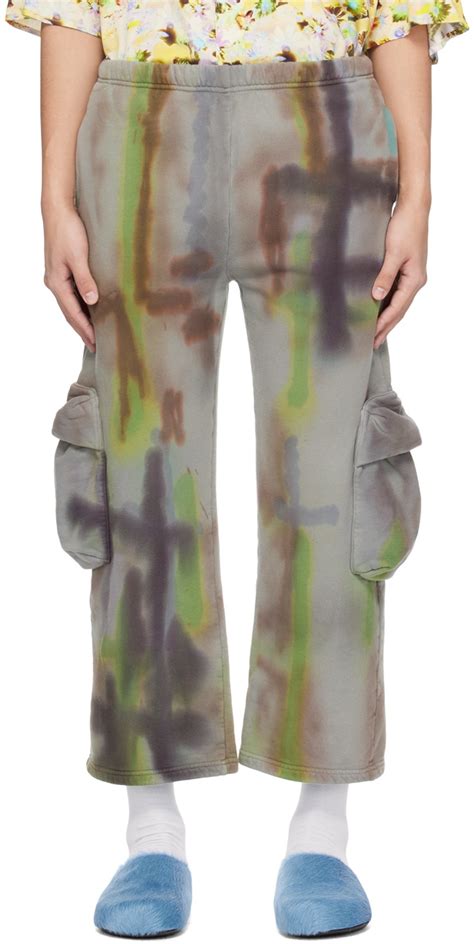 Collina Strada Gray Tie Dye Cargo Pants Collina Strada