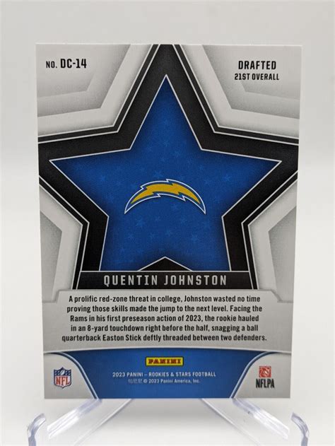 Panini Rookies Stars Quentin Johnston Rc Red Draft Class