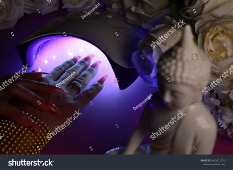 Hands Woman Fingernails Under Uv Lamp Stock Photo Edit Now