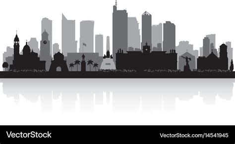 Manila philippines city skyline silhouette Vector Image