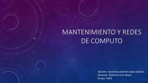 Mantenimiento Y Redes De Computo Ppt