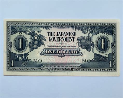 Ww2 Japanese Invasion Of Malaya 1 Dollars Banknote 1940s Japanese