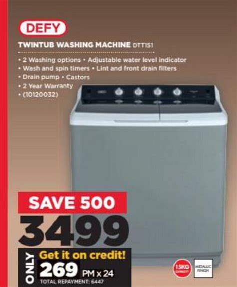 Defy Twintub Washing Machine DTT151 Offer At HiFi Corp