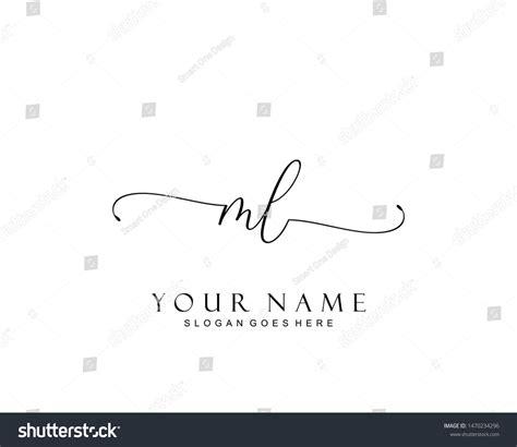 Initial Ml Beauty Monogram Elegant Logo Stock Vector Royalty Free