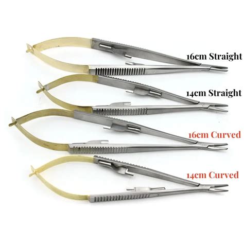 Tc Head Straightcurved Castroviejo Needle Holders With Lock Holding