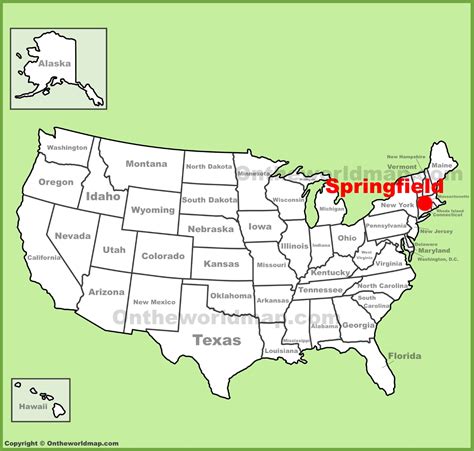 Springfield (Massachusetts) location on the U.S. Map - Ontheworldmap.com