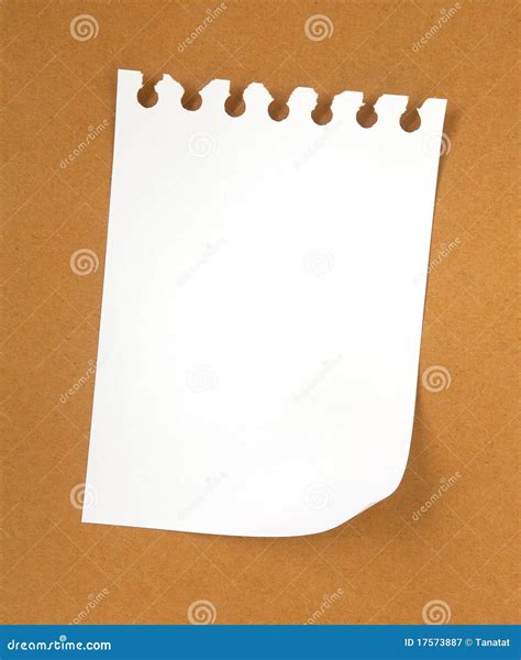 Blank Note Paper On Cardboard Stock Image Image Of Composition Board 17573887