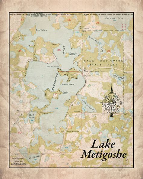 Lake Metigoshe - Gallup Map