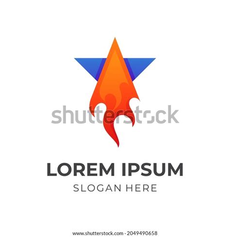 Simple Fire Star Logo Design Concept Stock Vector Royalty Free